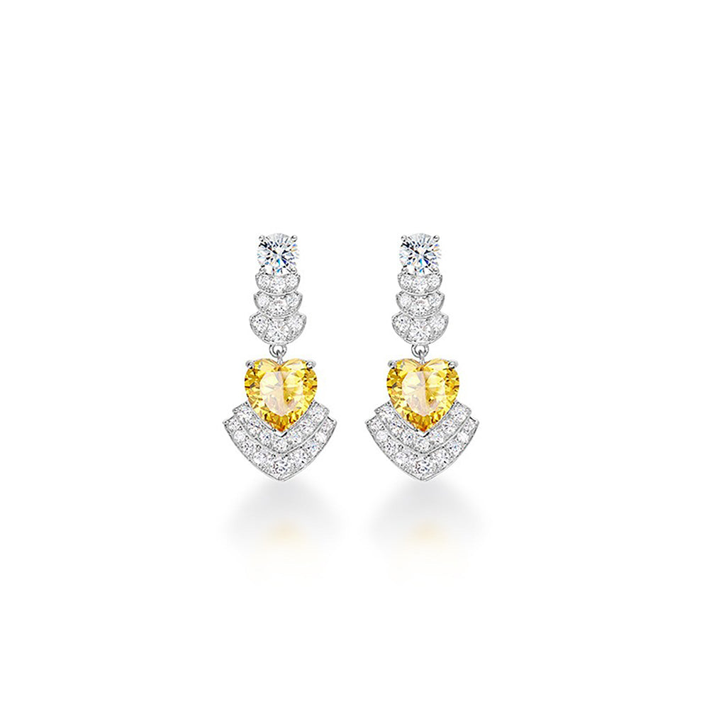 Radlind Yellow Heart Drop Earrings