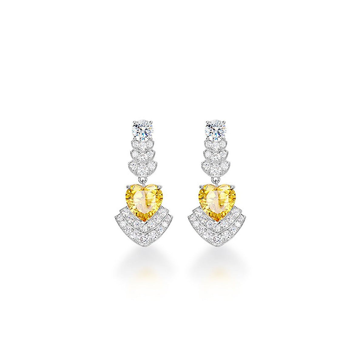 Radlind Yellow Heart Drop Earrings