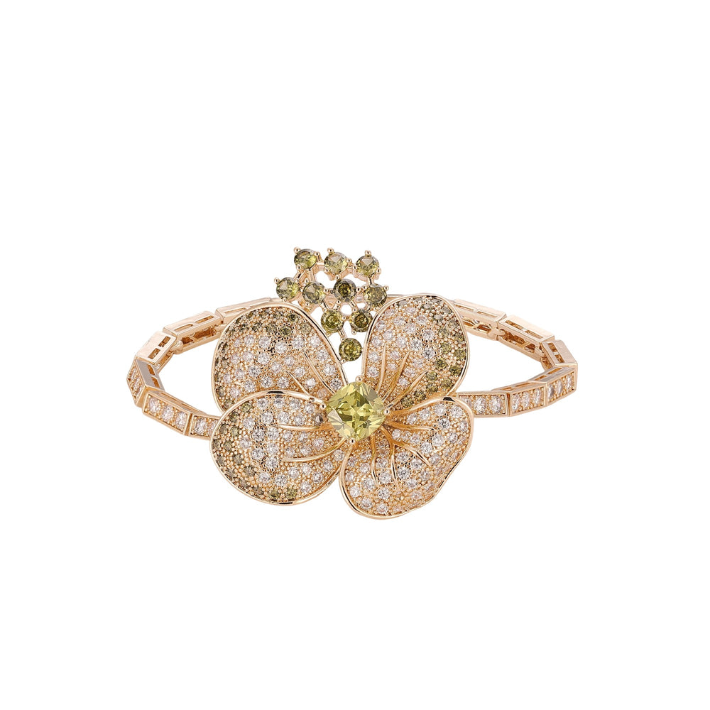 Ragnlind Olive Green Floral Bracelet