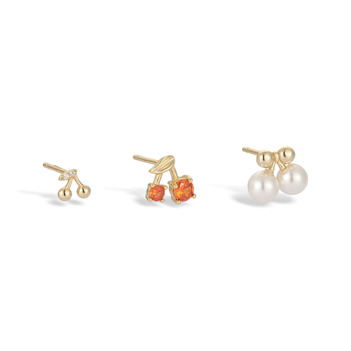 Raphaëlle Cherry 14K Gold Earring Set