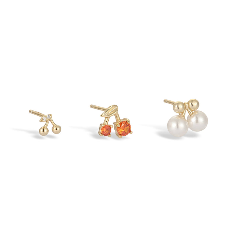 Raphaëlle Cherry 14K Gold Earring Set