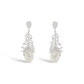 Regina White Plume Baroque Pearl Earrings