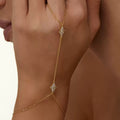 Reginrun 14K Gold Linked Finger Bracelet