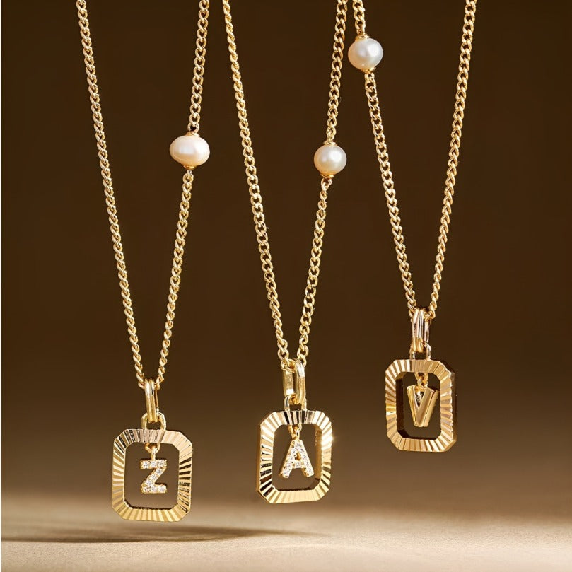 Renate 14K Gold Initial Letter Necklace