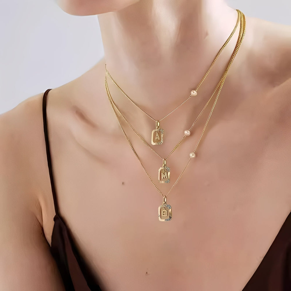 Renate 14K Gold Initial Letter Necklace