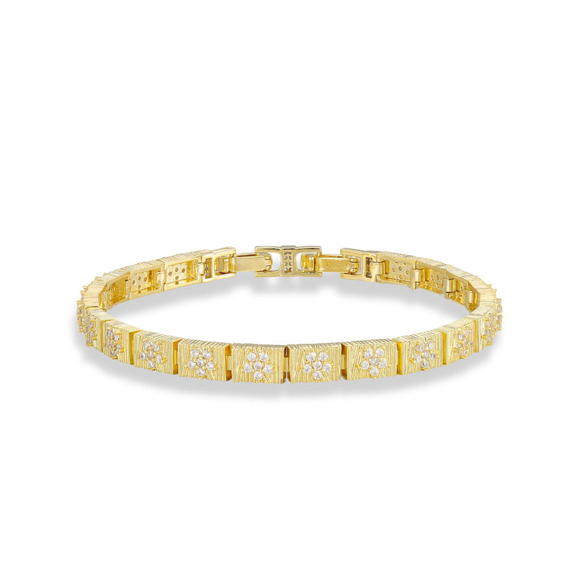 Rike 14K Gold Square Floral Bracelet