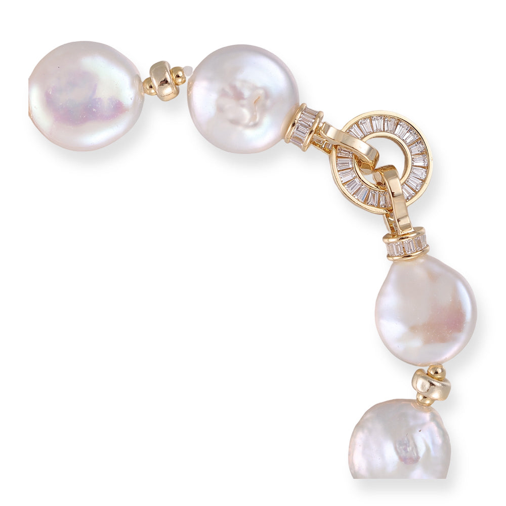Rodelind White Round Baroque Pearl Bracelet