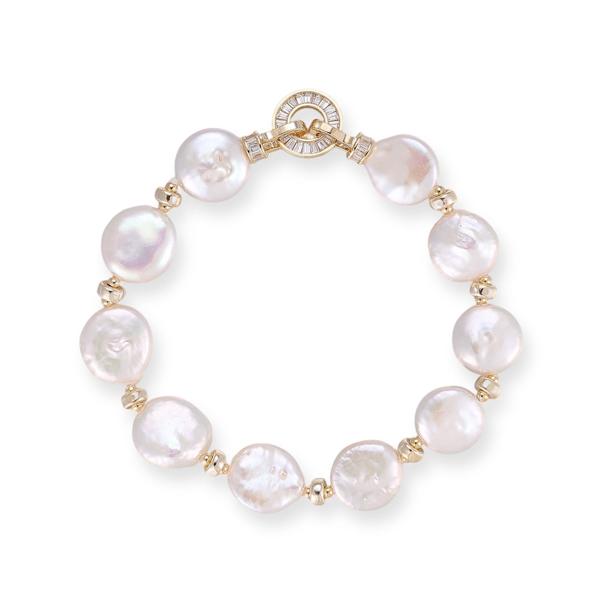 Rodelind White Round Baroque Pearl Bracelet