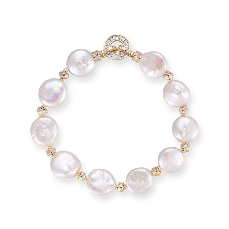 Rodelind White Round Baroque Pearl Bracelet