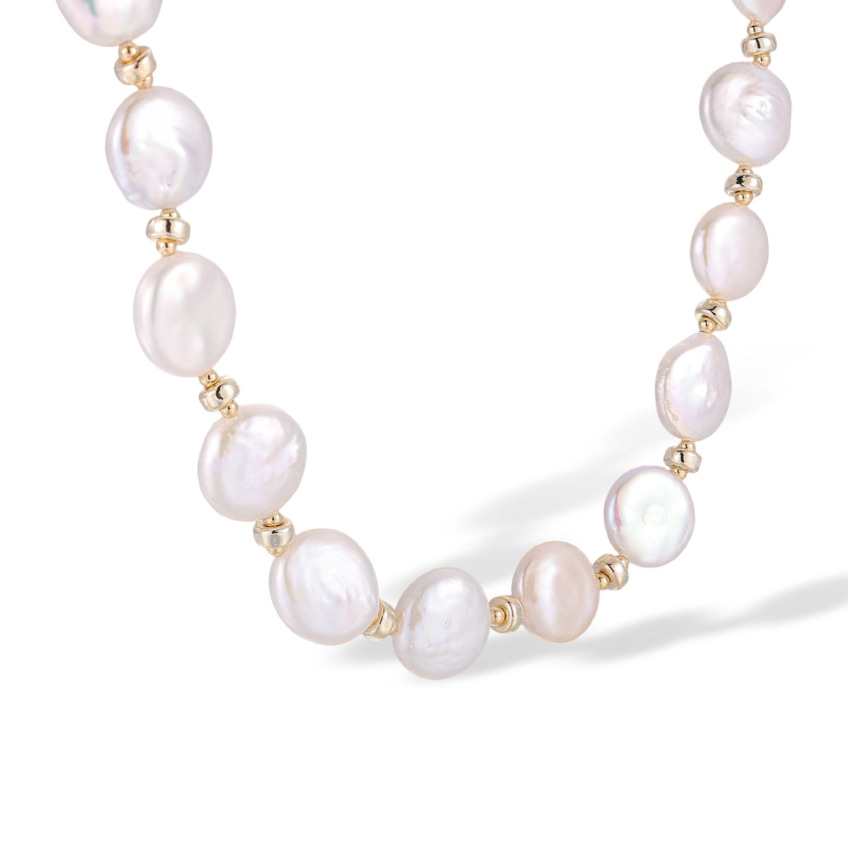 Rodelind White Round Baroque Pearl Choker Necklace