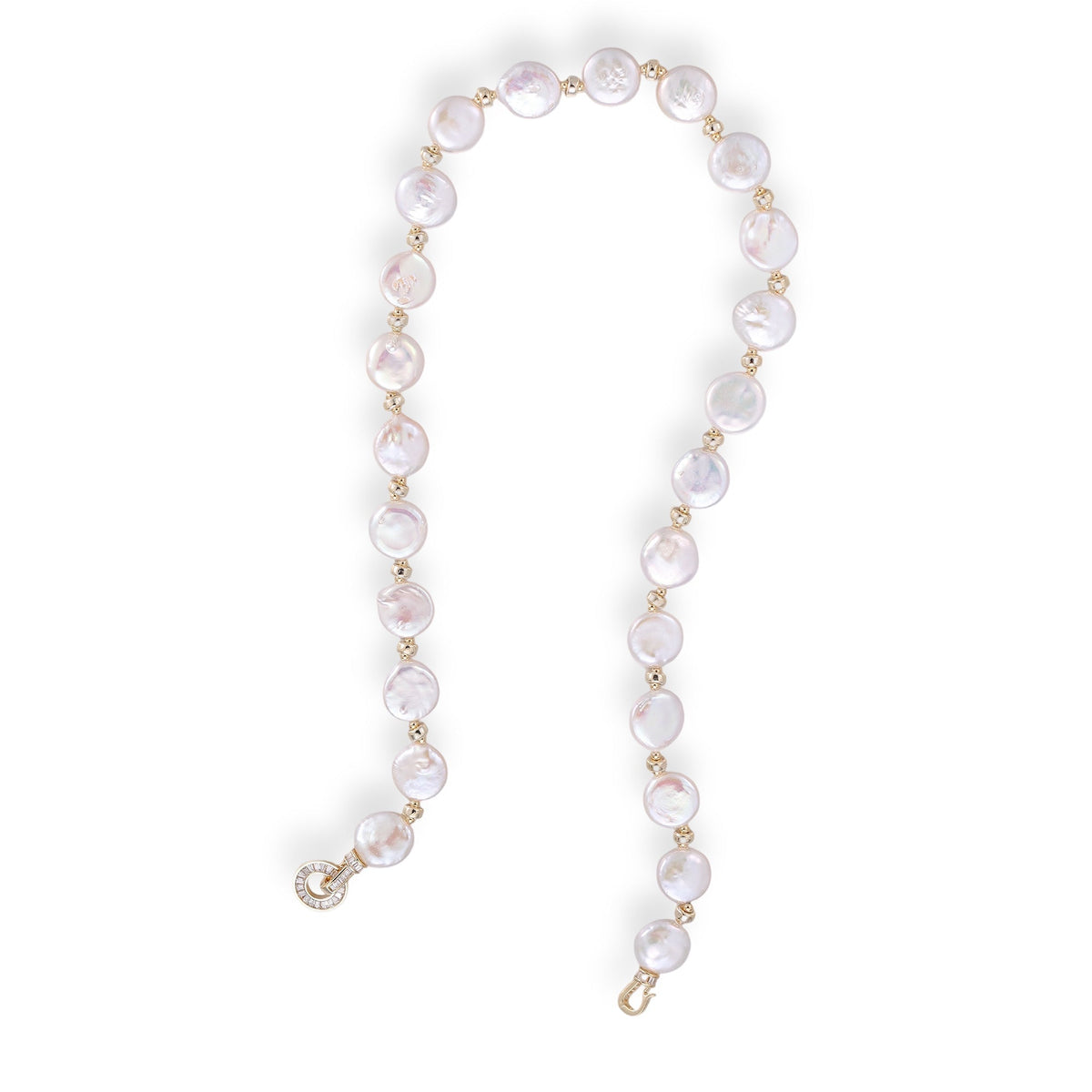 Rodelind White Round Baroque Pearl Choker Necklace