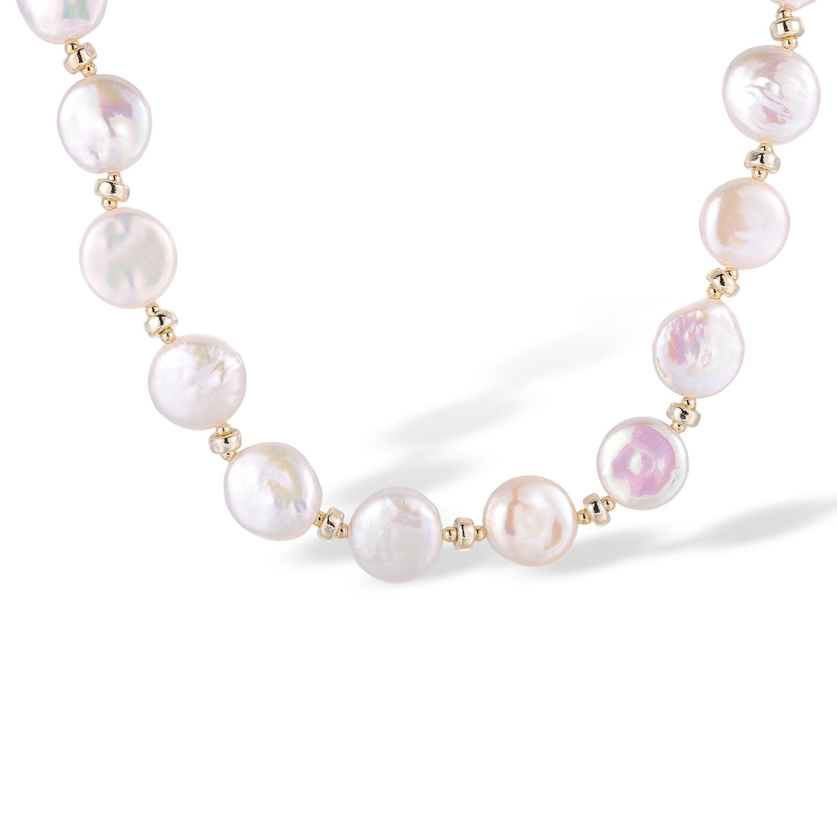 Rodelind White Round Baroque Pearl Choker Necklace