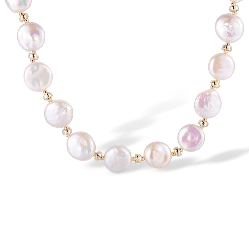 Rodelind White Round Baroque Pearl Choker Necklace