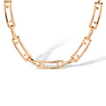 Romina 14K Gold Hollow Rectangular Necklace