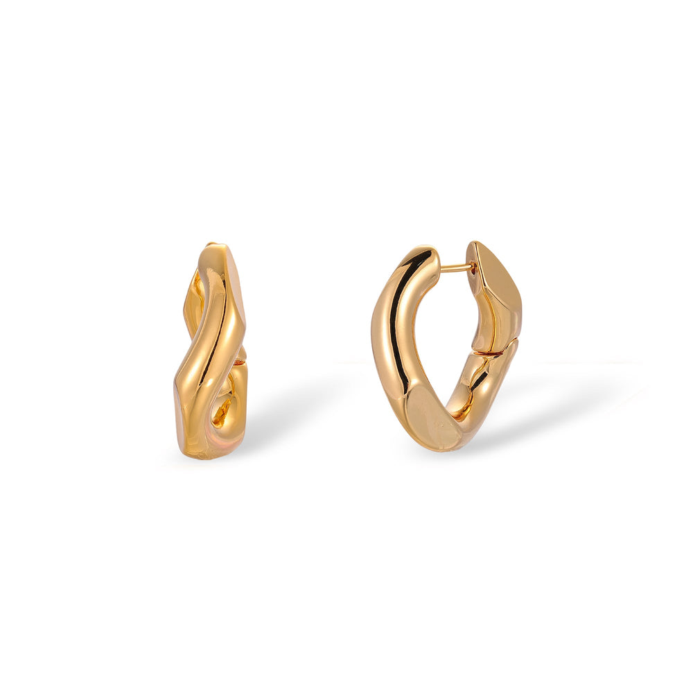 Rosalie 14K Gold Curve Hoop Earrings