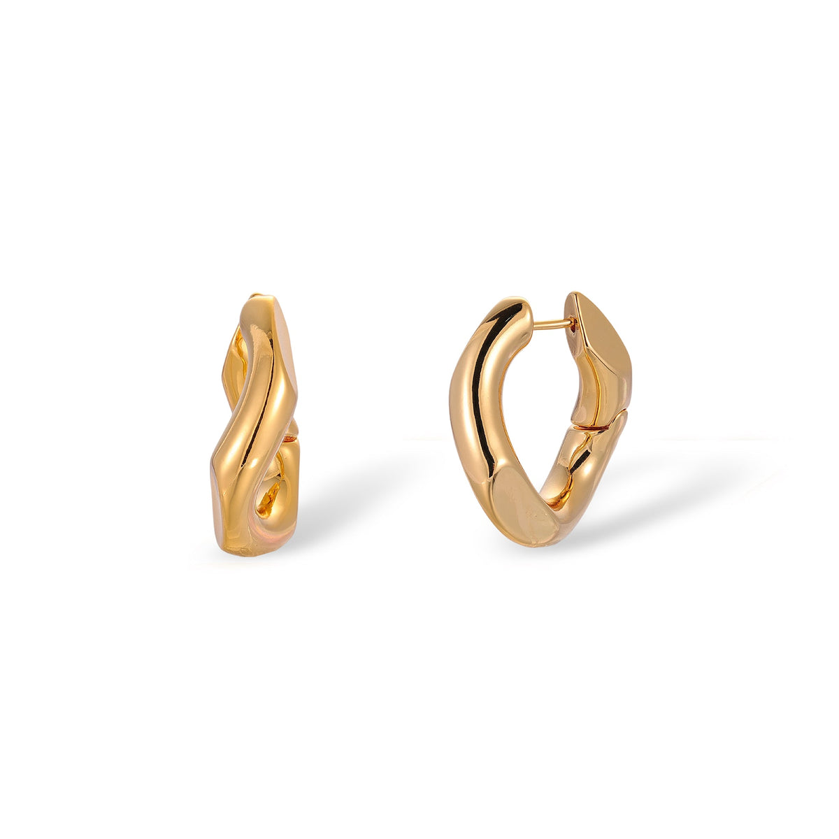 Rosalie 14K Gold Curve Hoop Earrings