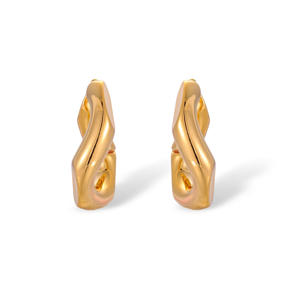 Rosalie 14K Gold Curve Hoop Earrings