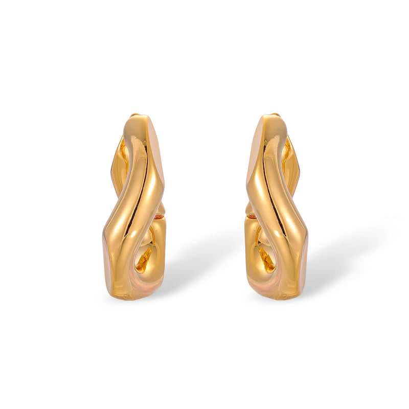 Rosalie 14K Gold Curve Hoop Earrings