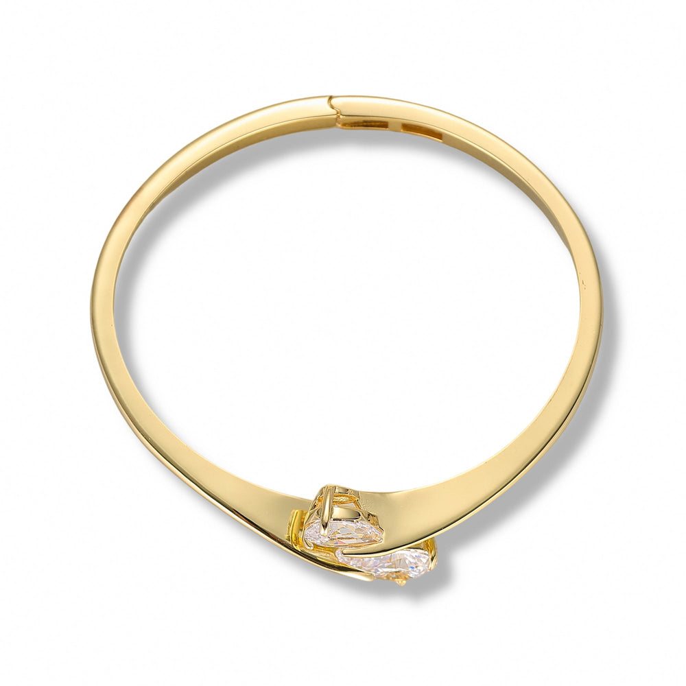 Roxana 14K Gold Teardrop Bangle