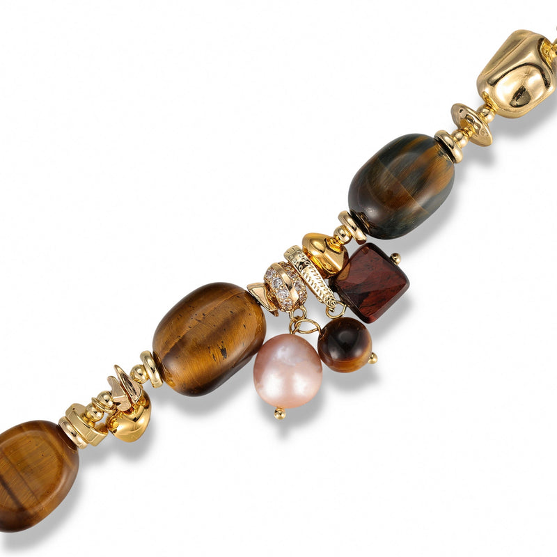 Sabine Brown Oval Tiger’s Eye Bracelet