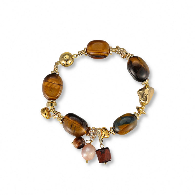 Sabine Brown Oval Tiger’s Eye Bracelet