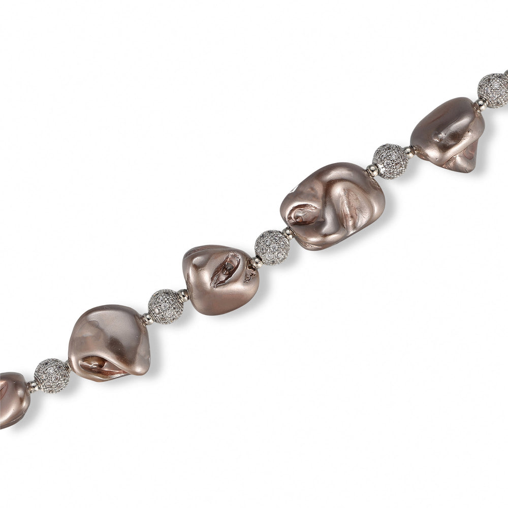 Steffi Gray Baroque Pearl Bracelet