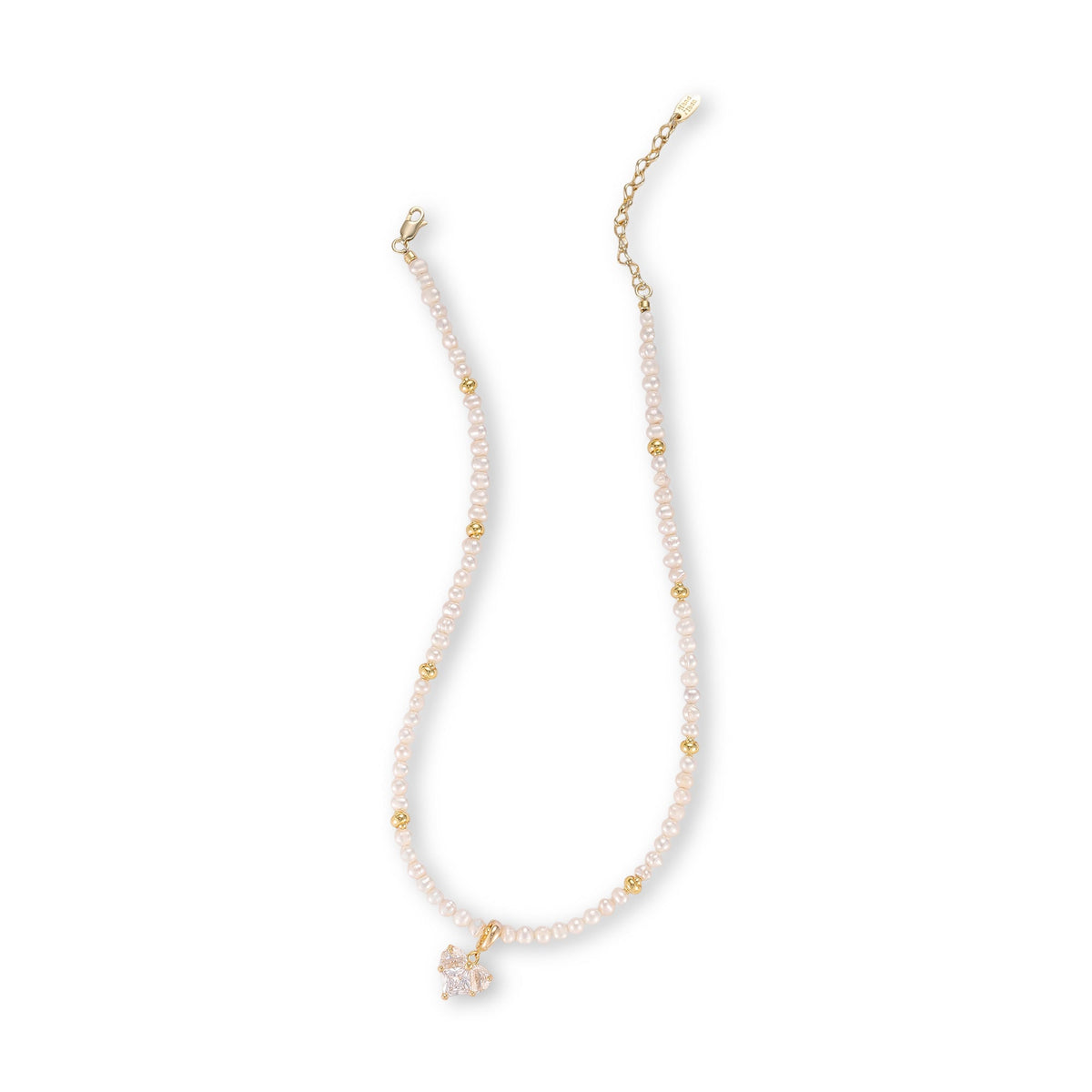 Samantha White Heart Pearl Necklace