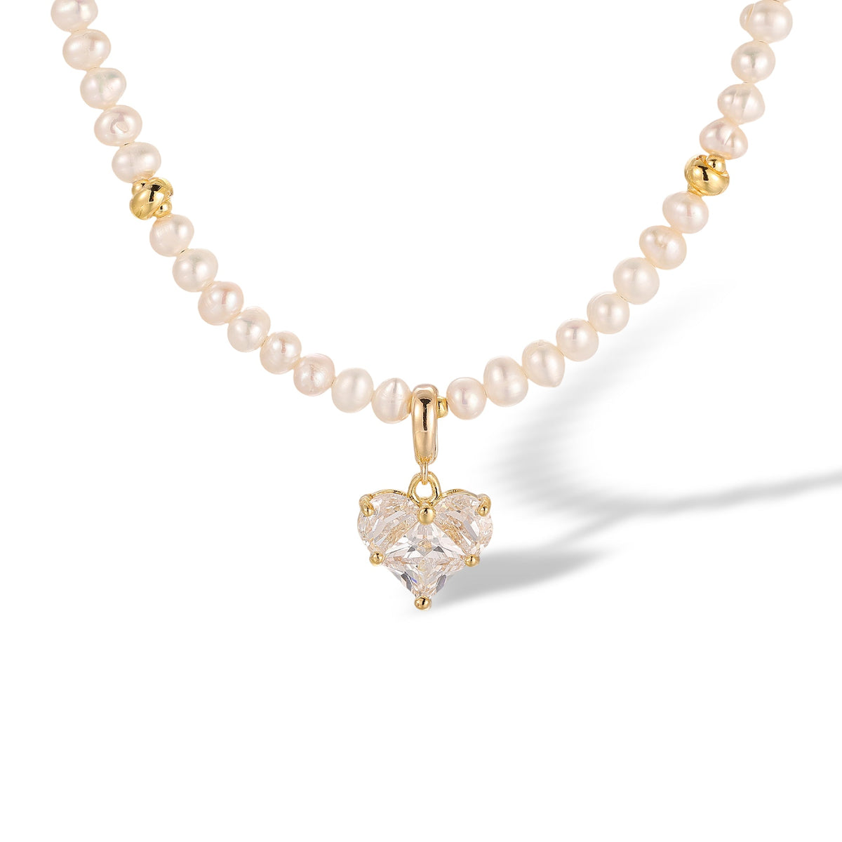 Samantha White Heart Pearl Necklace