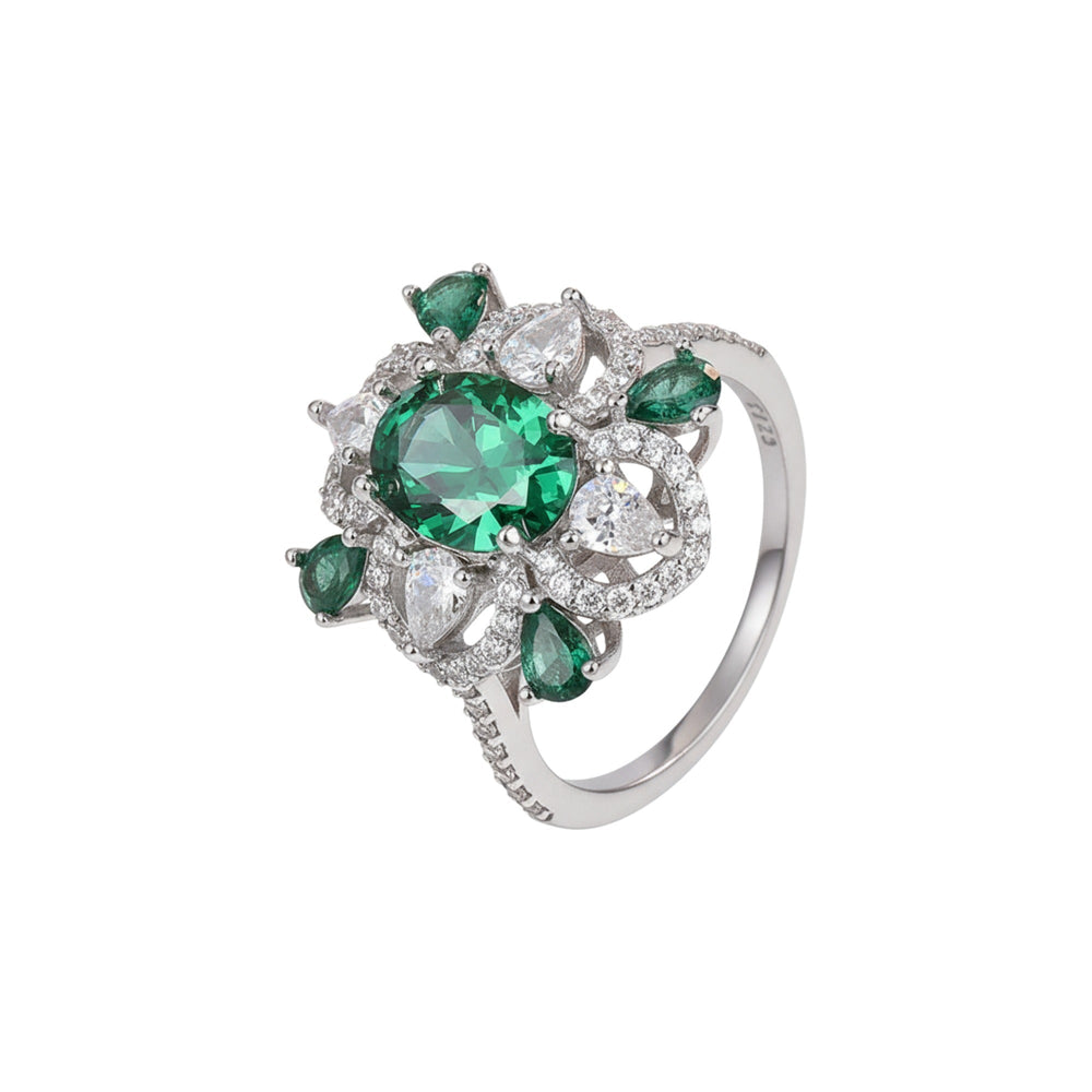 Samina Green Floral Ring