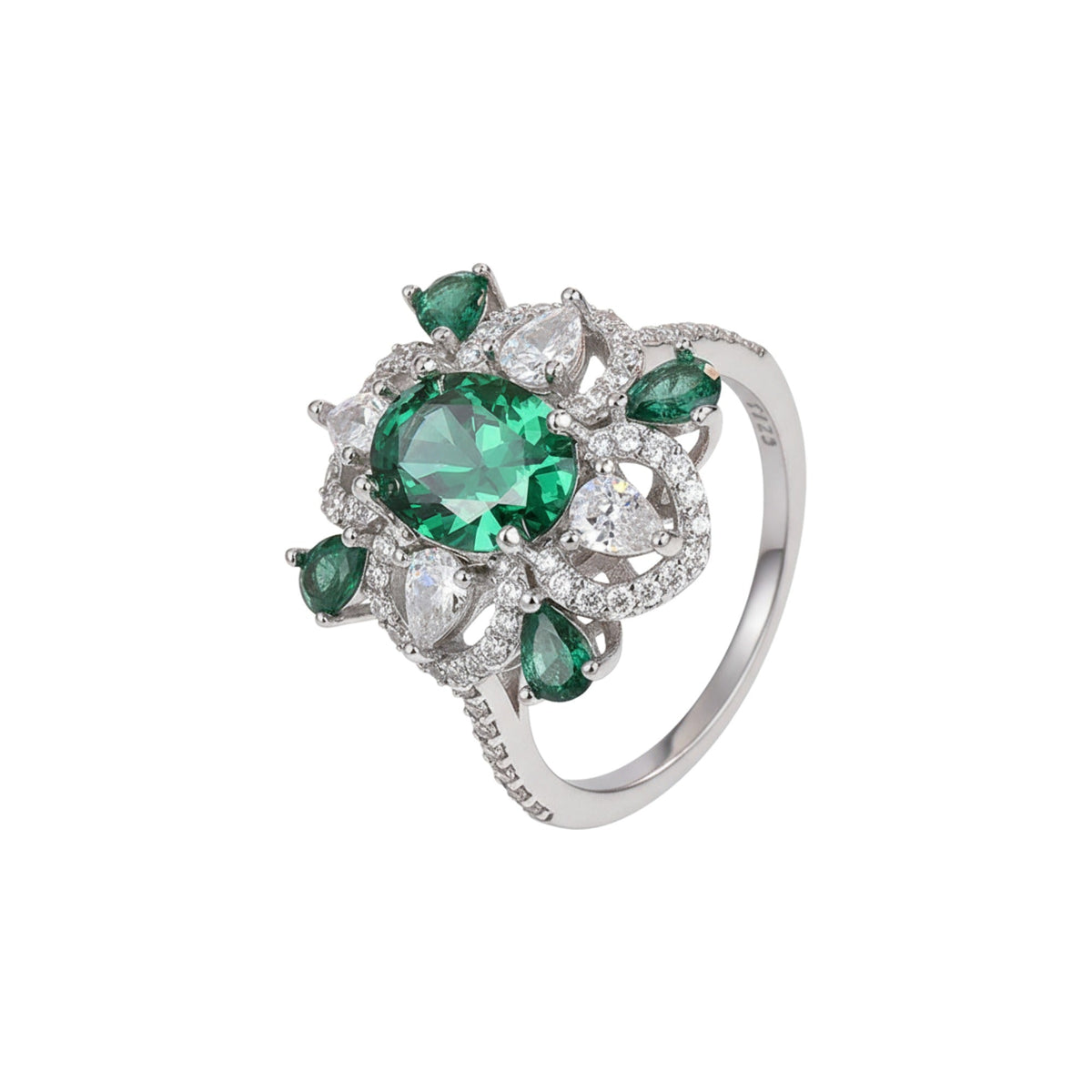 Samina Green Floral Ring