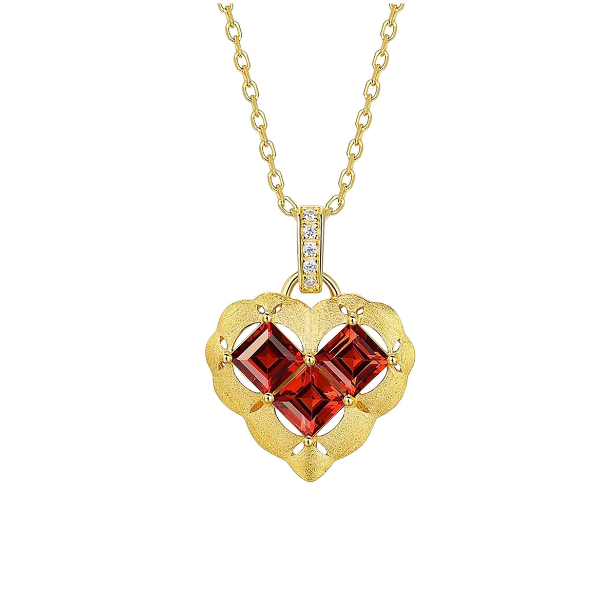 Sandra Red Heart Necklace