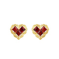 Sandra Red Heart Stud Earrings