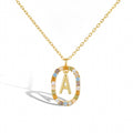 Sandrine Multicolor Initial Letter Necklace