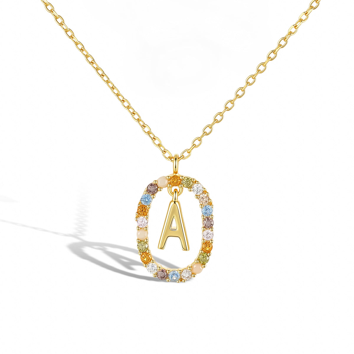 Sandrine Multicolor Initial Letter Necklace