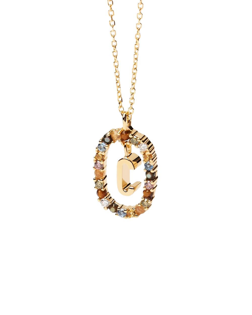 Sandrine Multicolor Initial Letter Necklace