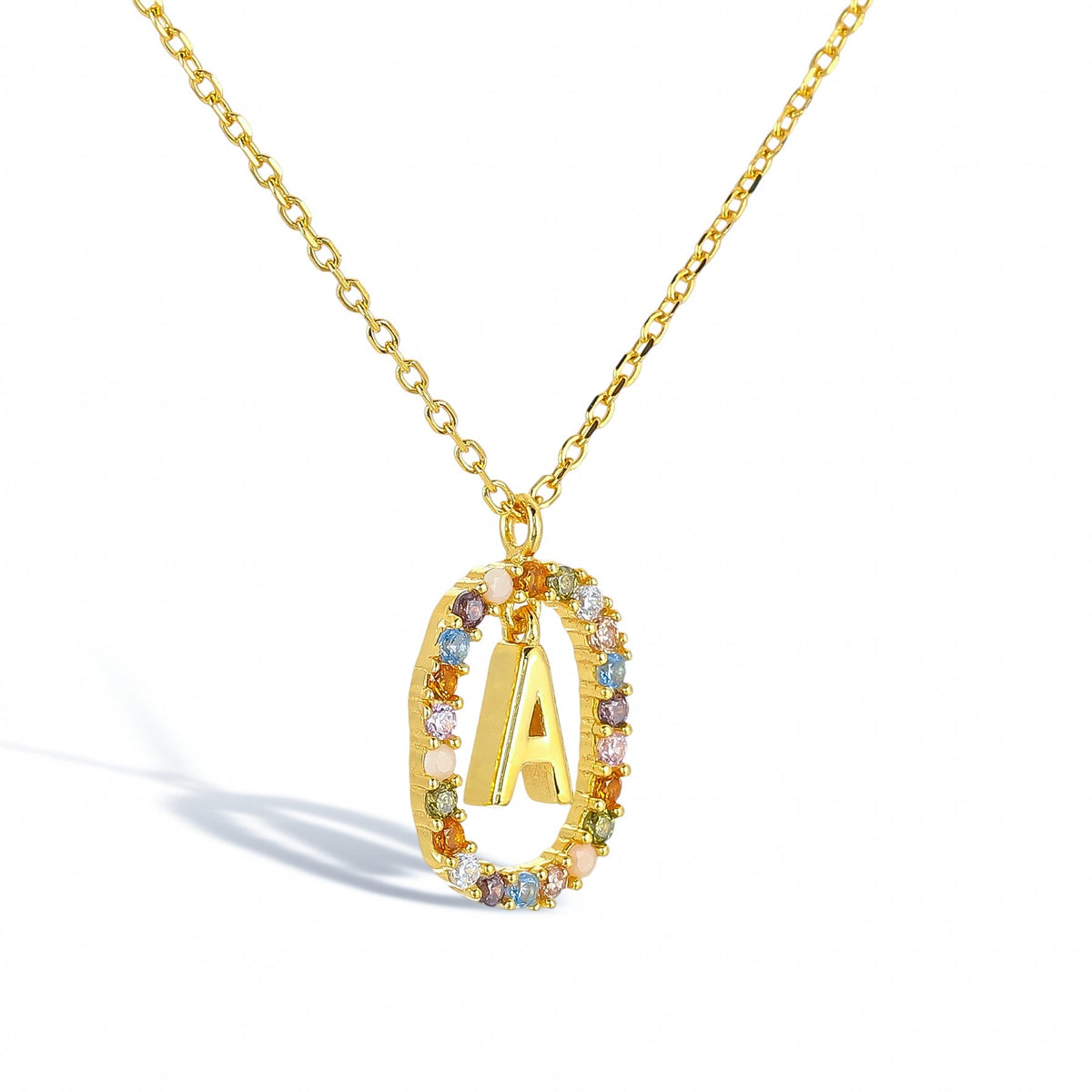 Sandrine Multicolor Initial Letter Necklace