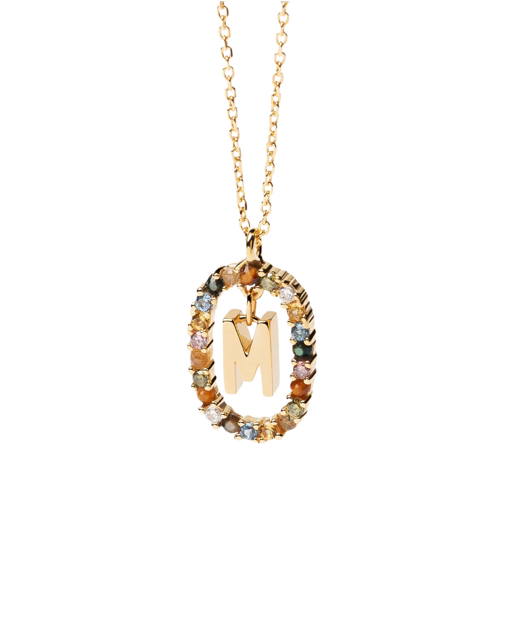 Sandrine Multicolor Initial Letter Necklace