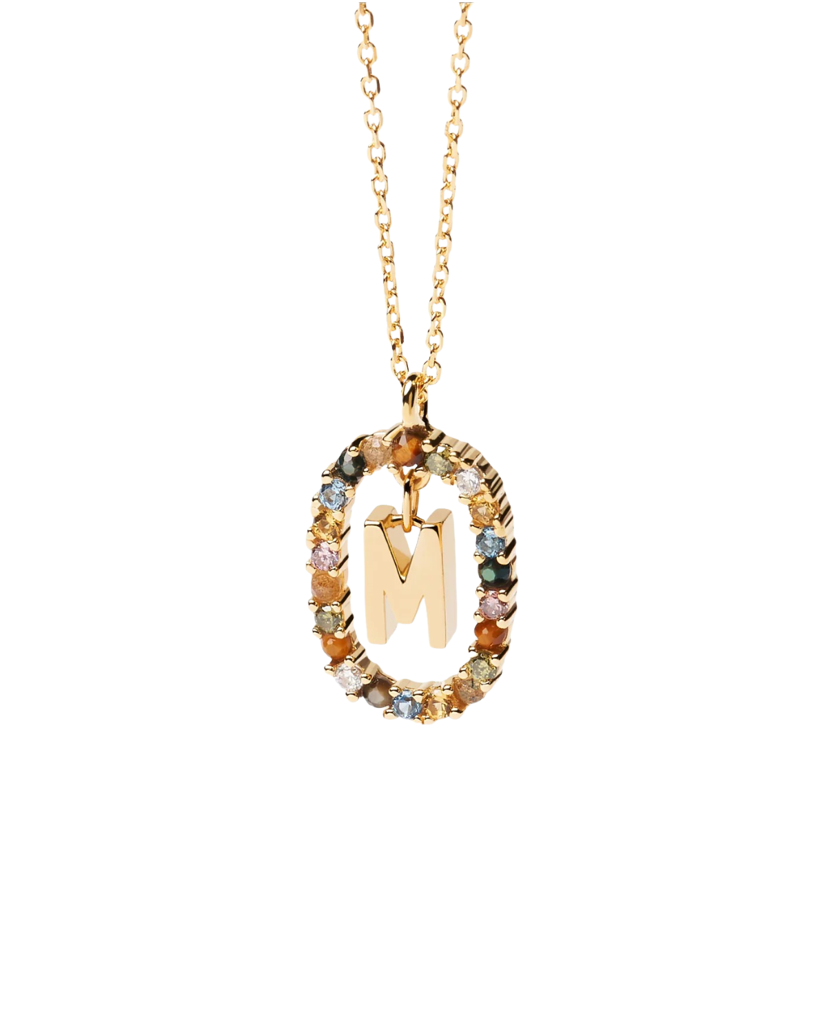 Sandrine Multicolor Initial Letter Necklace