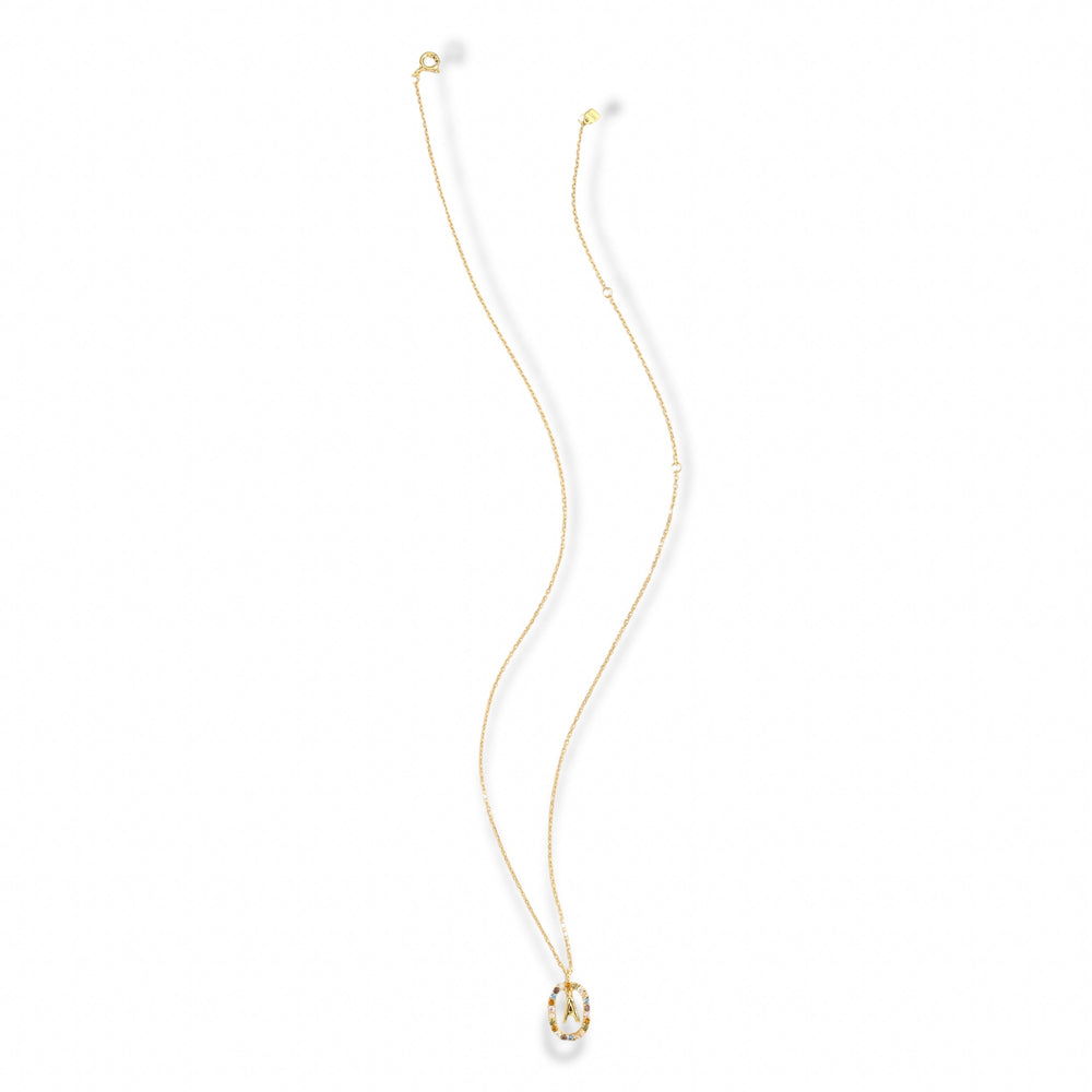 Sandrine Multicolor Initial Letter Necklace