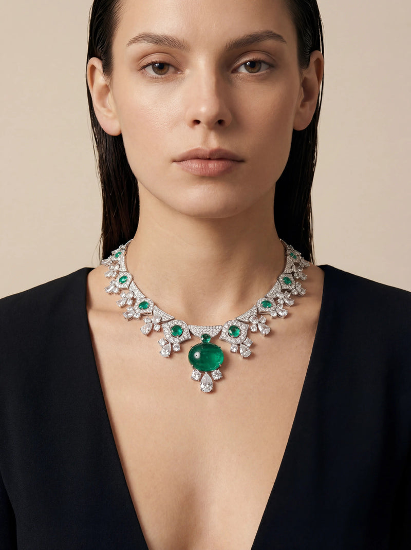 Saphira Green Oval Necklace