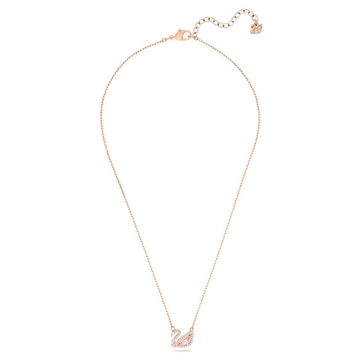 Serena 14K Rose Gold Pink Swan Necklace