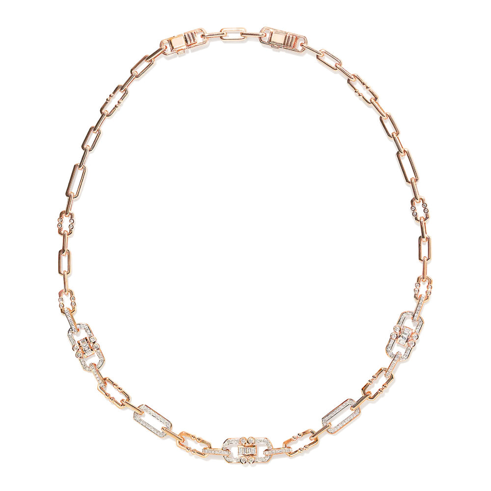 Sighild 14K Gold Geometric Link Choker Necklace
