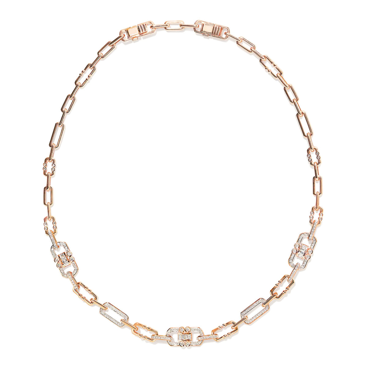 Sighild 14K Gold Geometric Link Choker Necklace