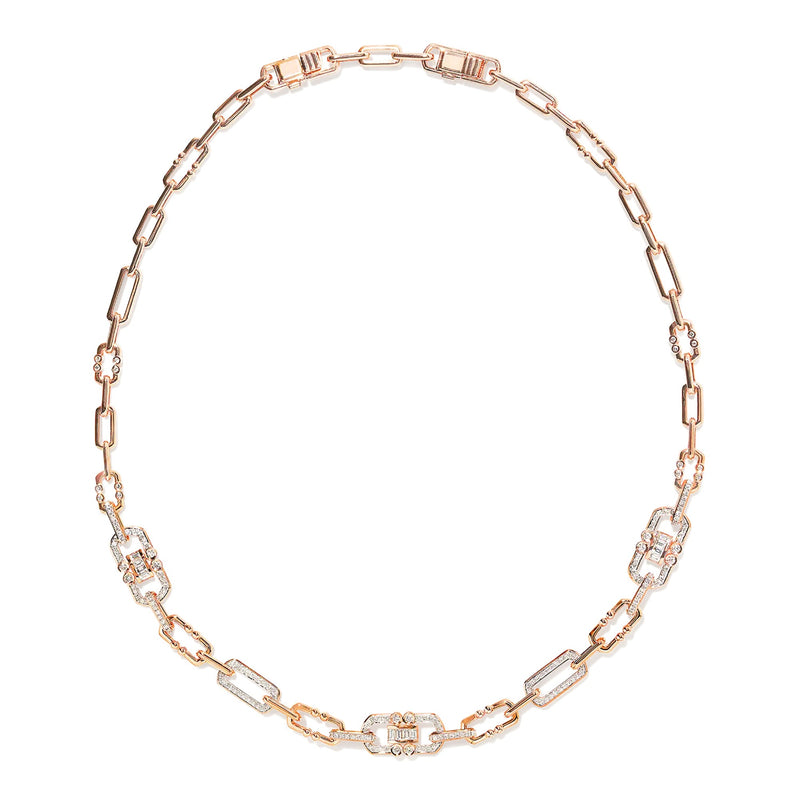 Sighild 14K Gold Geometric Link Choker Necklace