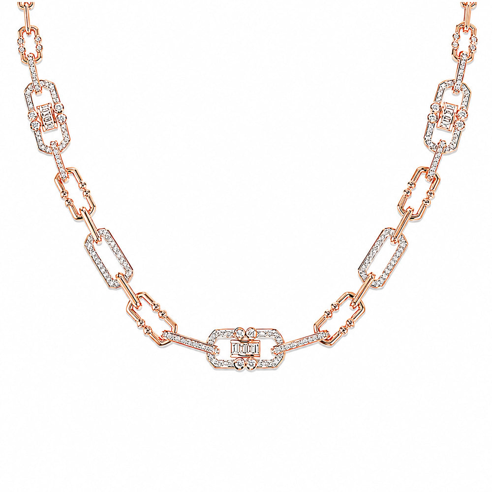Sighild 14K Gold Geometric Link Choker Necklace