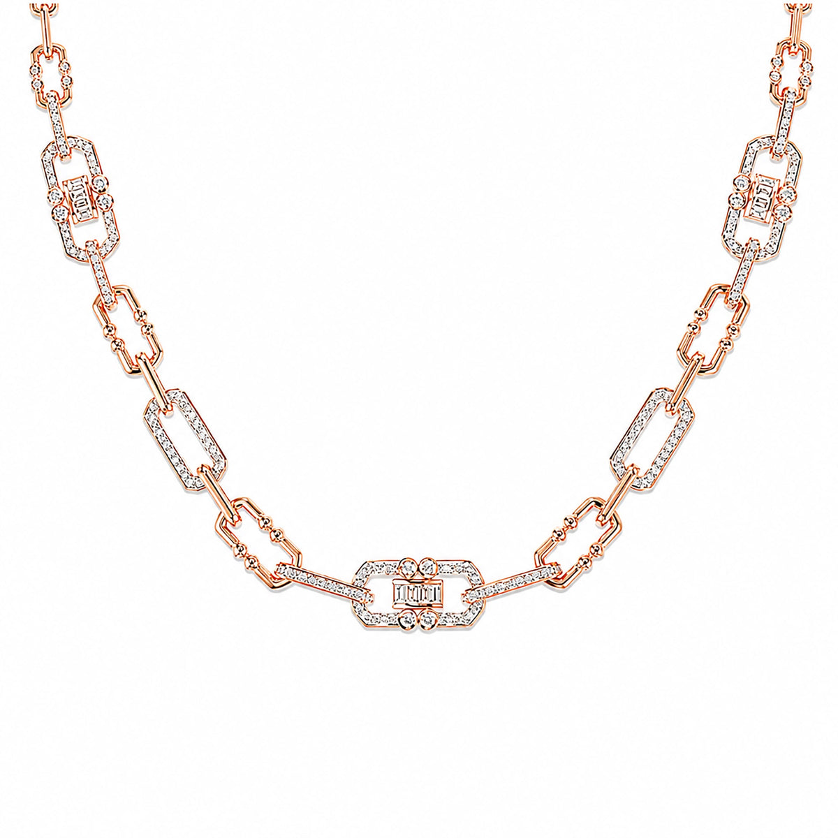 Sighild 14K Gold Geometric Link Choker Necklace