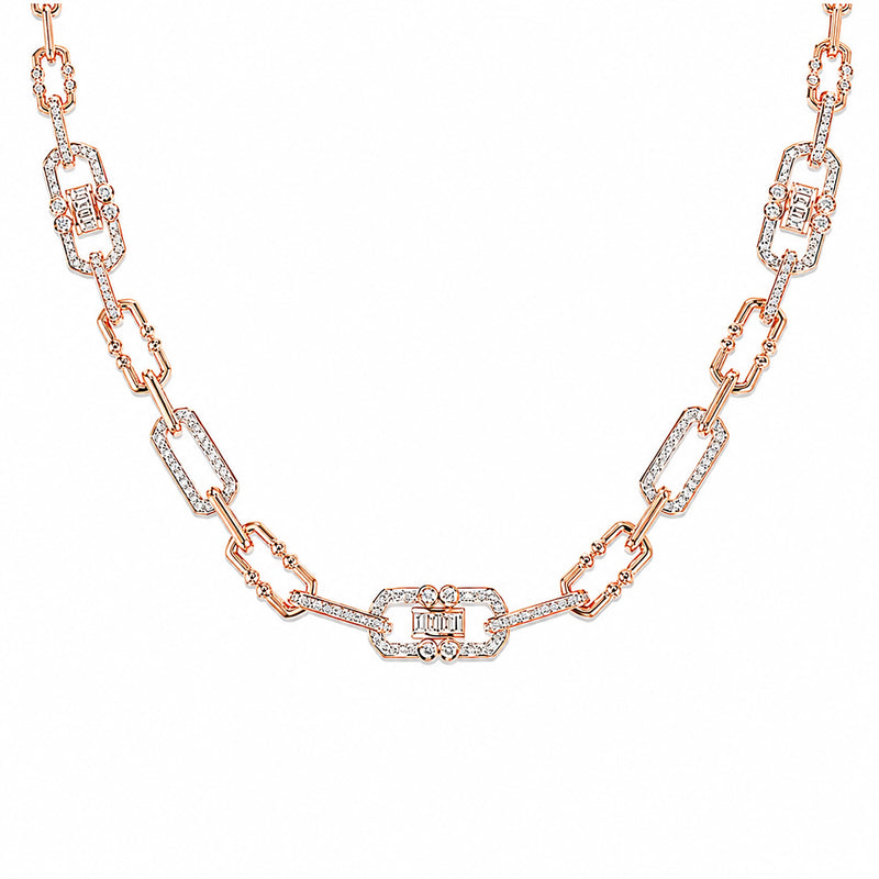 Sighild 14K Gold Geometric Link Choker Necklace
