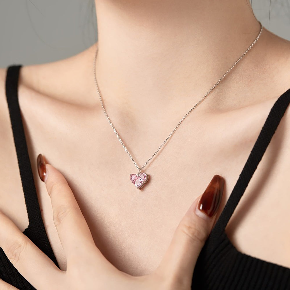 Siglind Pink Heart Necklace