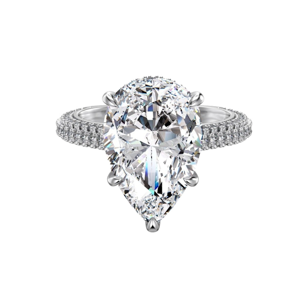 Siglindea White Teardrop Ring