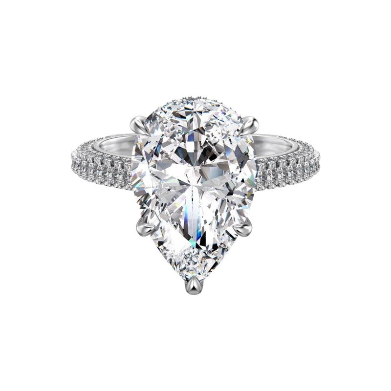 Siglindea White Teardrop Ring